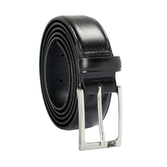 Cavalli Class Men's Black 100% Leather Buckle Decorated Belt - Picture 1 of 5
